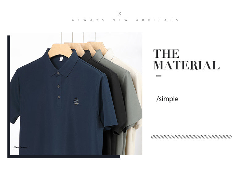 Men’s Premium Solid Color Polo T-Shirt With Short Sleeve, Button Placket - Combraided
