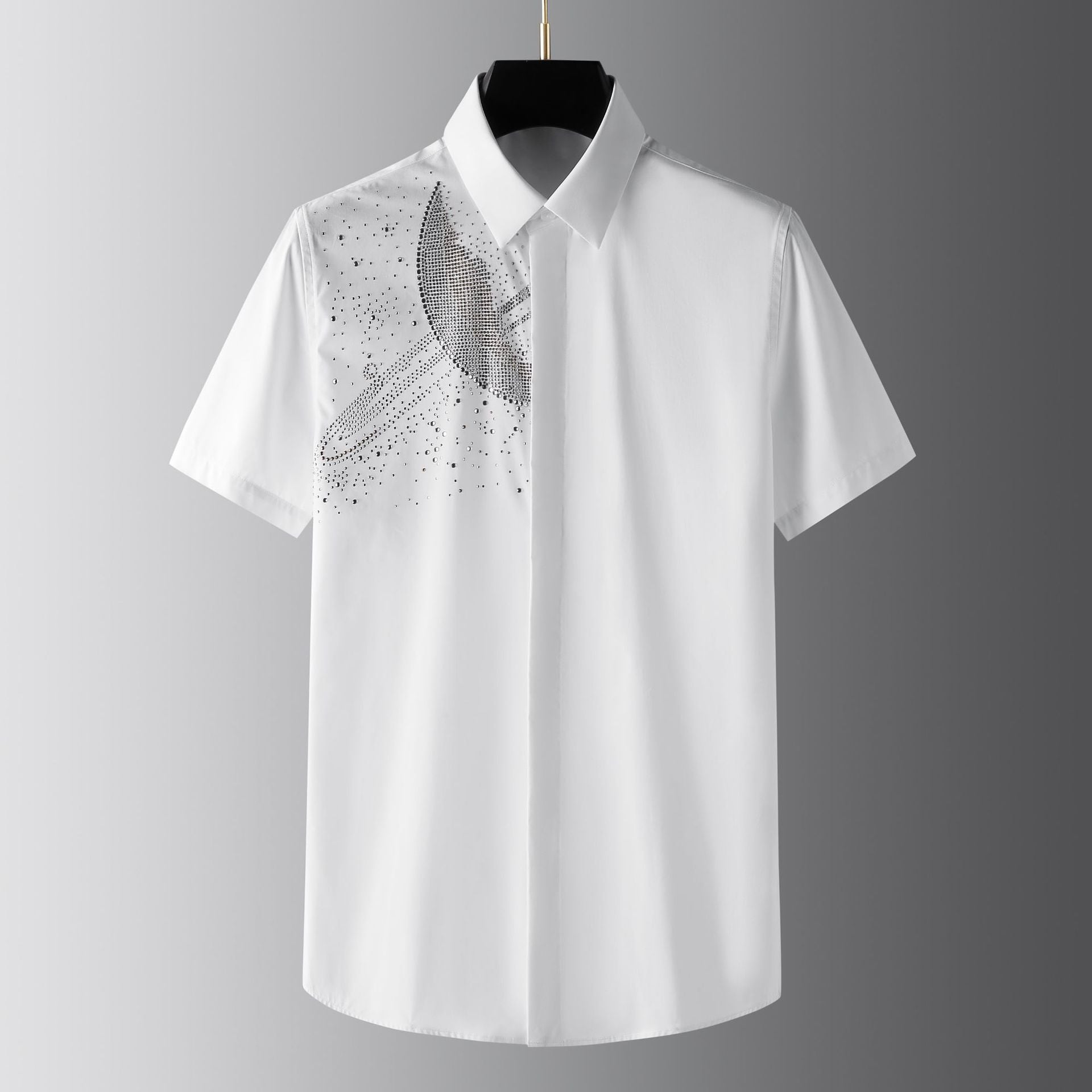 Celestial Halo Embellished Satin Shirt