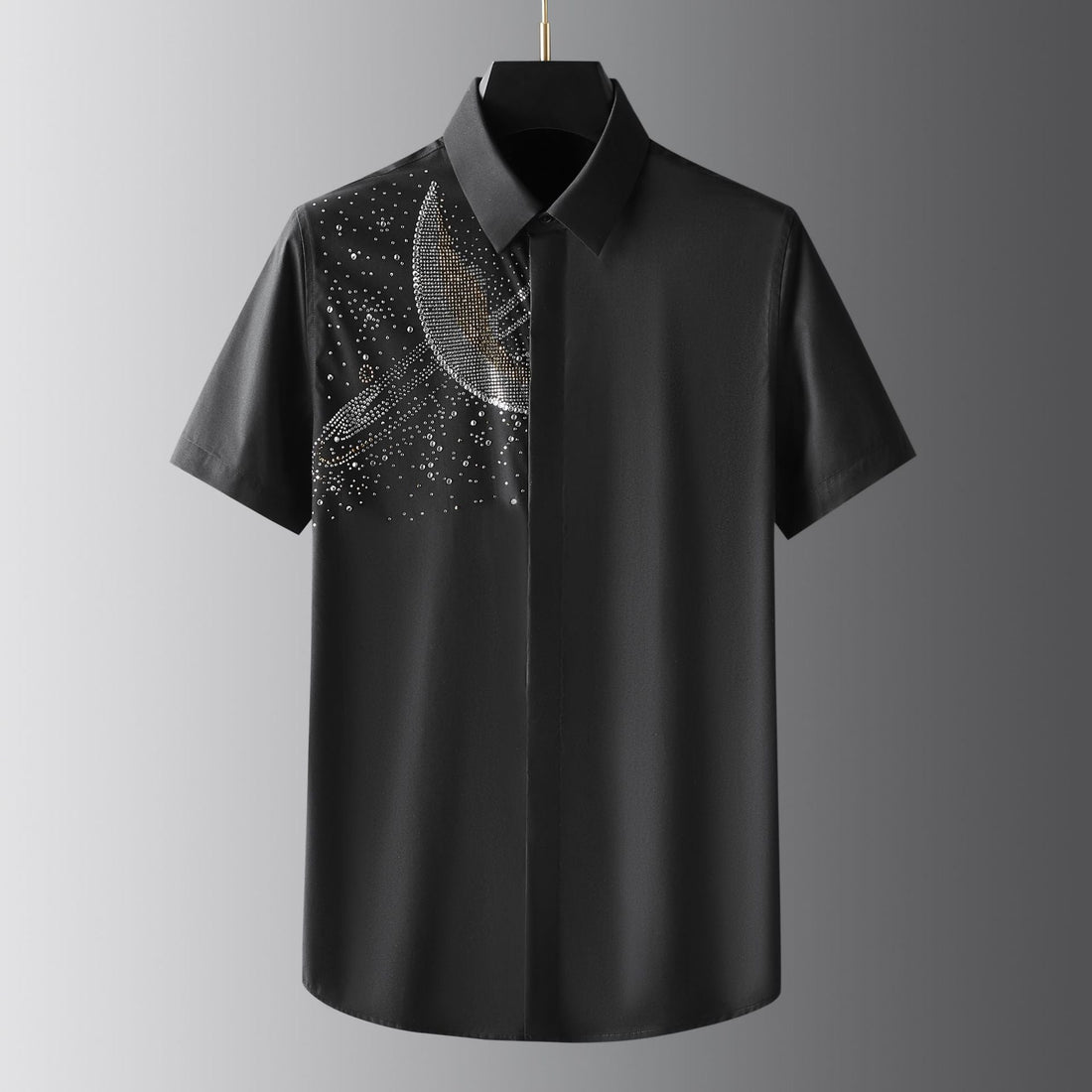 Celestial Halo Embellished Satin Shirt