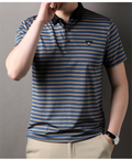 Executive Crest Striped Polo T-Shirt - Combraided 