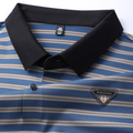 Executive Crest Striped Polo T-Shirt - Combraided 