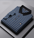 Executive Crest Striped Polo T-Shirt - Combraided 