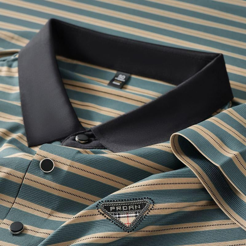 Executive Crest Striped Polo T-Shirt