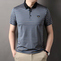 Executive Crest Striped Polo T-Shirt - Combraided 