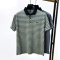 Executive Crest Striped Polo T-Shirt - Combraided 