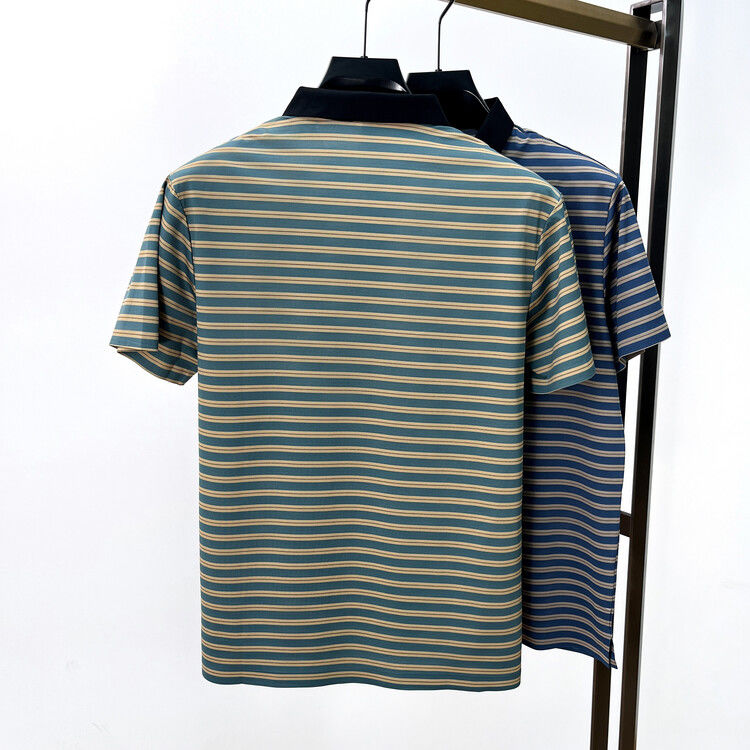 Executive Crest Striped Polo T-Shirt - Combraided 
