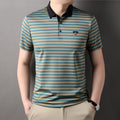 Executive Crest Striped Polo T-Shirt - Combraided 