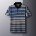 Executive Crest Striped Polo T-Shirt - Combraided 