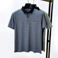 Executive Crest Striped Polo T-Shirt - Combraided 